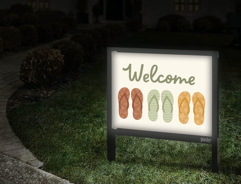 Welcome Sandals Yardsy Sign Walkway