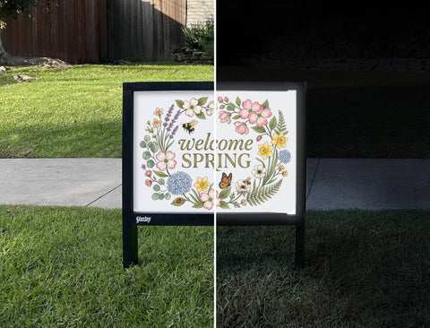 Welcome Spring Flowers Yardsy Sign yard sign