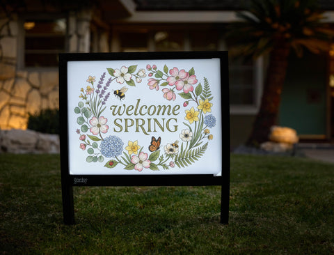 Welcome Spring Flowers Yardsy Sign yard sign