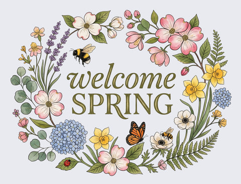 Welcome Spring Flowers Yardsy Sign yard sign