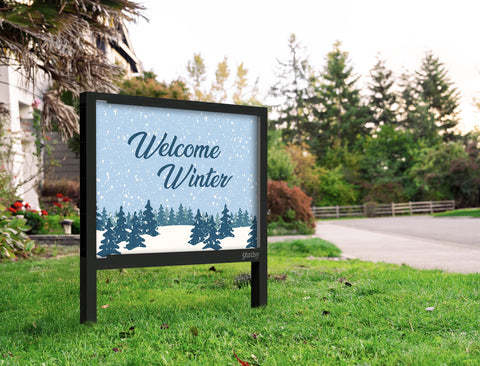 Welcome Winter Sky Blue Yardsy Sign Yard.Jpg