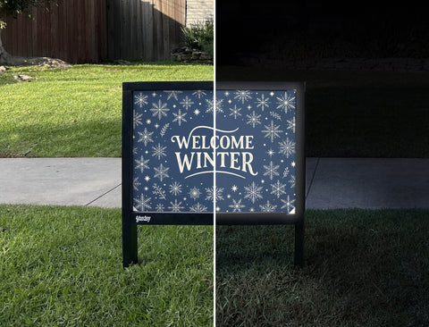 Welcome Winter Snowflakes Yardsy Sign yard sign