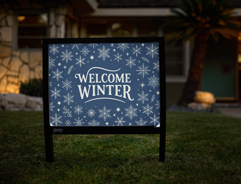 Welcome Winter Snowflakes Yardsy Sign yard sign