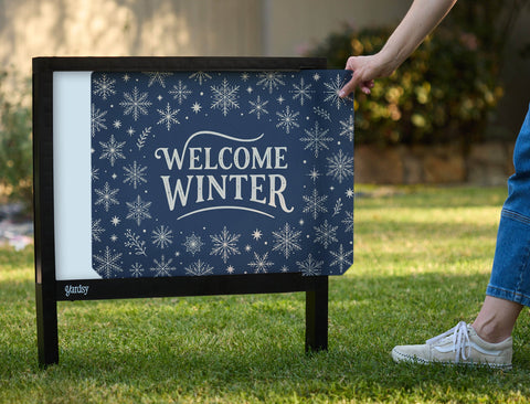Welcome Winter Snowflakes Yardsy Sign yard sign
