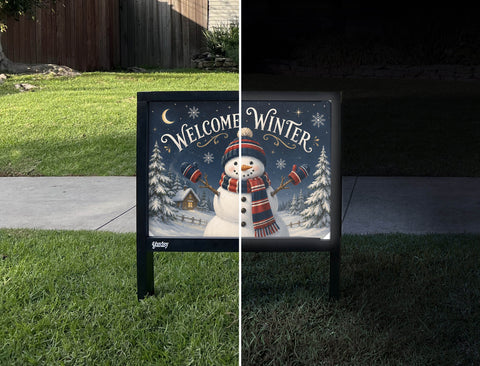 Welcome Winter Snowman Yardsy Sign yard sign