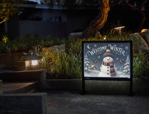 Welcome Winter Snowman Yardsy Sign yard sign