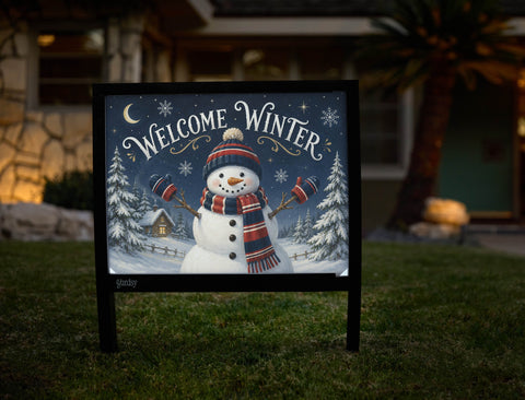 Welcome Winter Snowman Yardsy Sign yard sign