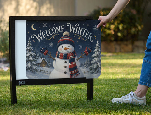 Welcome Winter Snowman Yardsy Sign yard sign