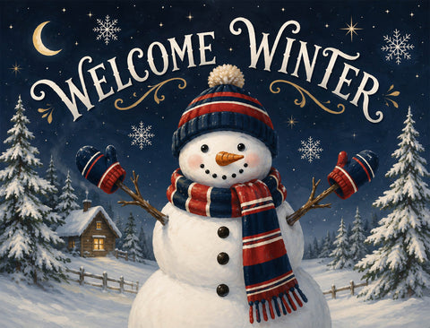 Welcome Winter Snowman Yardsy Sign yard sign