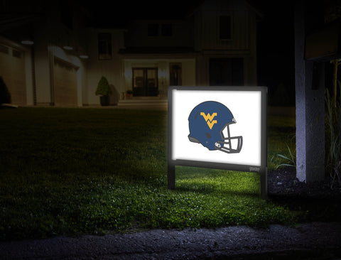 West Virginia Helmet Blue Mark White Yardsy Sign