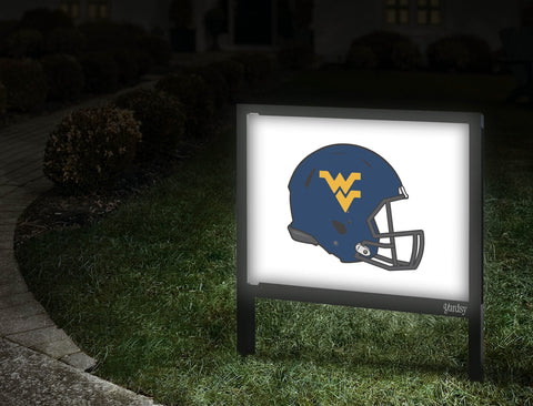 West Virginia Helmet Blue Mark White Yardsy Sign