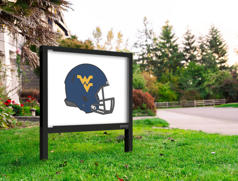 West Virginia Helmet Blue Mark White Yardsy Sign
