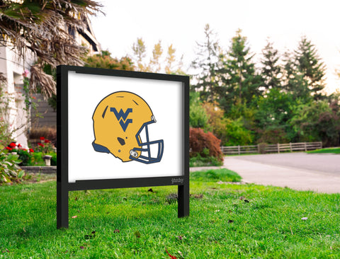 West Virginia Helmet Gold Mark White Yardsy Sign