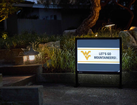 West Virginia Let's Go Mountaineers Blue V2 Yardsy Sign yard sign