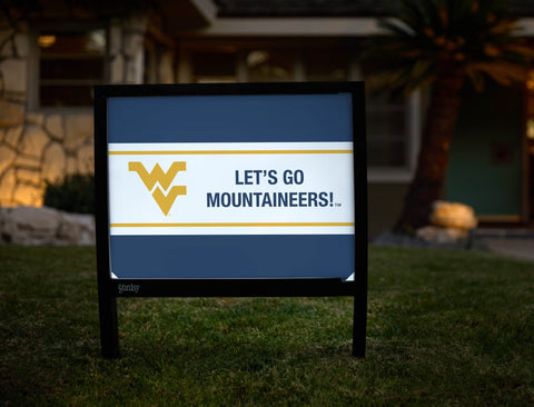 West Virginia Let's Go Mountaineers Blue V2 Yardsy Sign yard sign