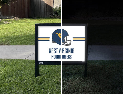 West Virginia Mountaineers Helmet White Yardsy Sign yard sign