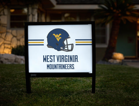 West Virginia Mountaineers Helmet White Yardsy Sign yard sign