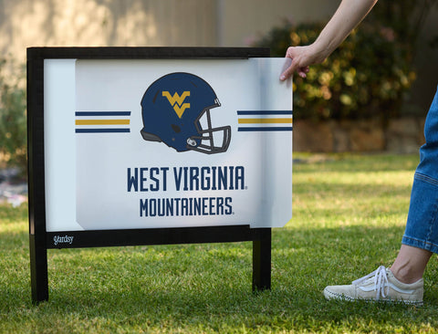 West Virginia Mountaineers Helmet White Yardsy Sign yard sign