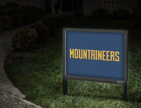 West Virginia Mountaineers Wordmark Blue Yardsy Sign