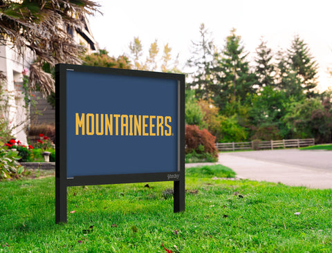 West Virginia Mountaineers Wordmark Blue Yardsy Sign