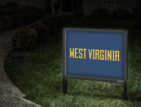 West Virginia Wordmark Blue Yardsy Sign