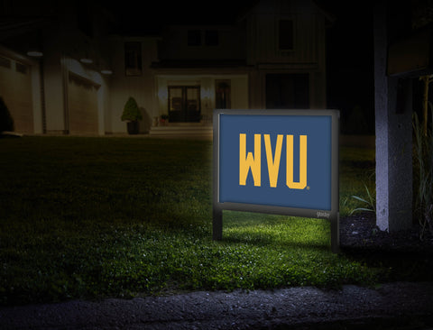 West Virginia WVU Wordmark Blue Yardsy Sign