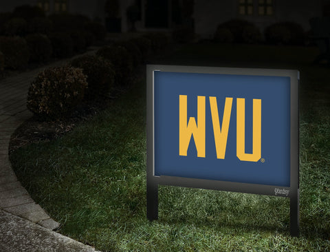 West Virginia WVU Wordmark Blue Yardsy Sign