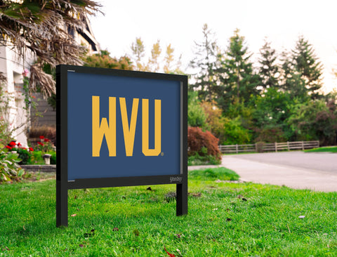 West Virginia WVU Wordmark Blue Yardsy Sign
