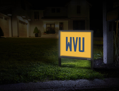 West Virginia WVU Wordmark Gold Yardsy Sign