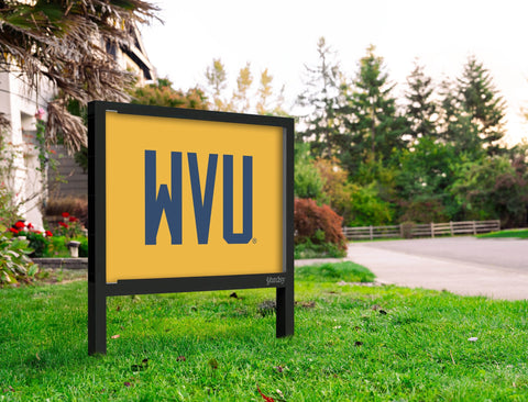West Virginia WVU Wordmark Gold Yardsy Sign