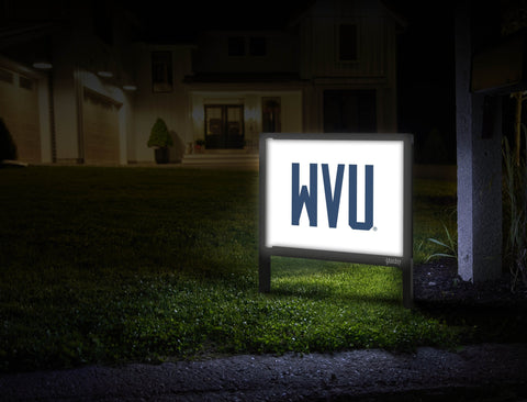West Virginia WVU Wordmark White Yardsy Sign