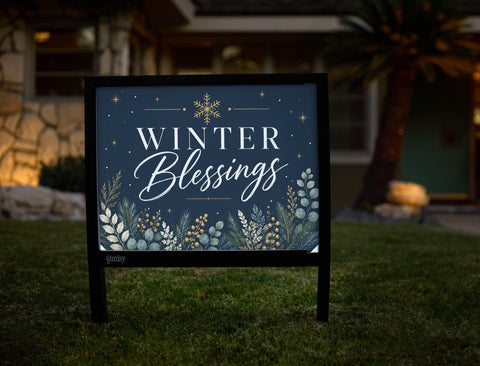 Winter Blessings Yardsy Sign yard sign