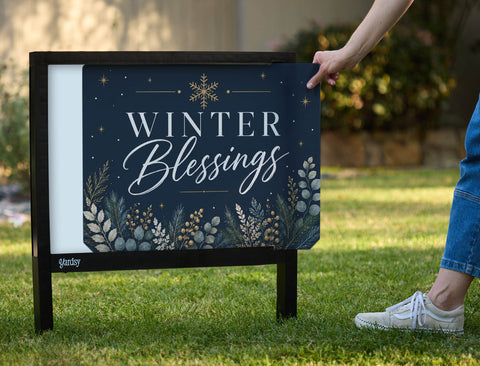 Winter Blessings Yardsy Sign yard sign