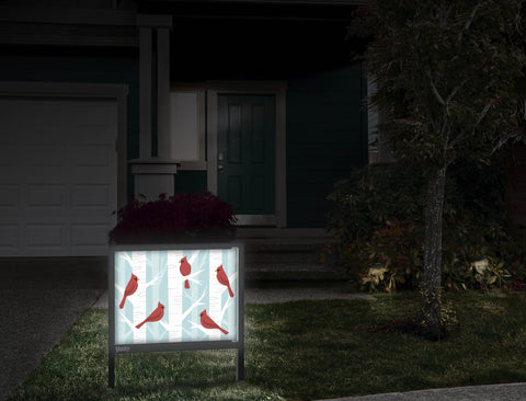 Winter Cardinals Yard Sign Front Door