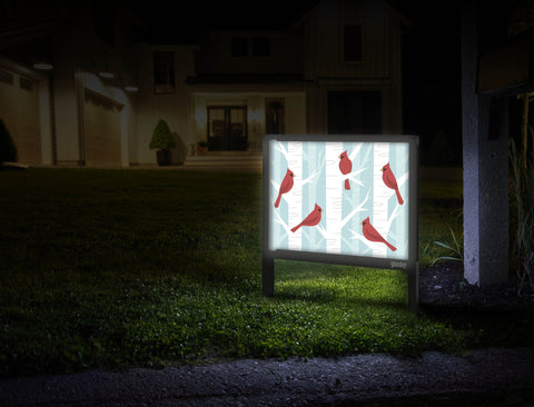 Winter Cardinals Yard Sign Mailbox