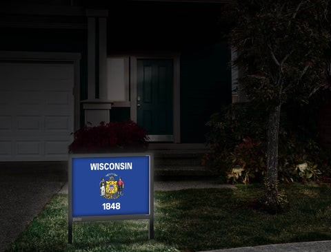 Wisconsin Flag Yardsy Sign Front Door
