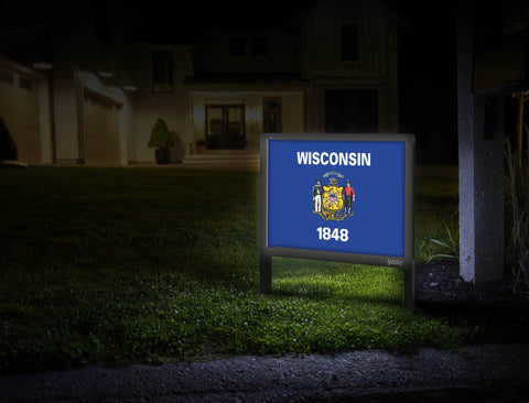 Wisconsin Flag Yardsy Sign Mailbox