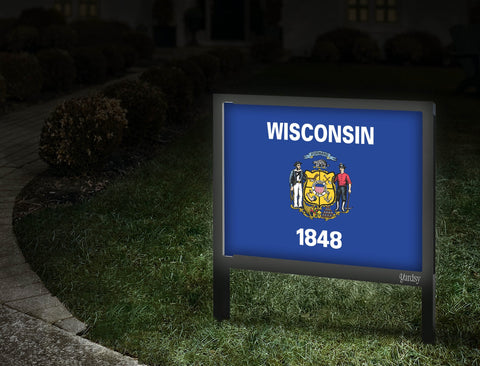 Wisconsin Flag Yardsy Sign Walkway