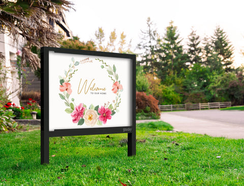 Wreath Welcome Yard Sign Yard